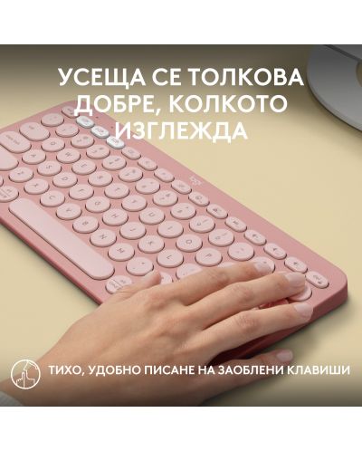 Logitech Keyboard - Pebble Keys 2 K380s, Wireless, US Layout, Rose - 7