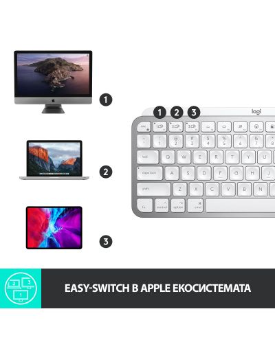 Tastatură Logitech -  MX Keys Mini for Mac, wireless, gri - 7