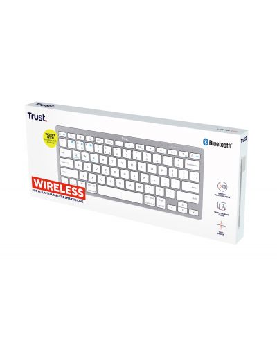 Tastatură Trust - Basics Bluetooth, wireless, argintie - 4