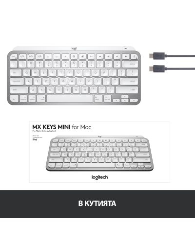 Tastatură Logitech -  MX Keys Mini for Mac, wireless, gri - 10