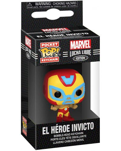 Breloc Funko Pocket POP! Marvel: Lucha Libre Edition - El Heroe Invicto (Iron Man) - 2