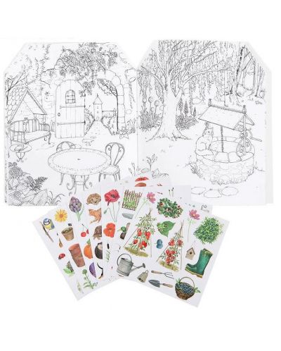 Moulin Roty Carte cu autocolante - Grădină, 20 de pagini - 2