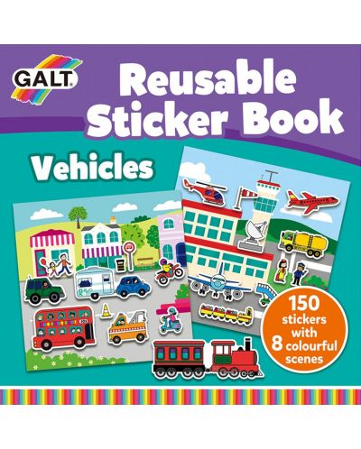 Carte cu stickere reutilizabile Galt - Vehicule - 1
