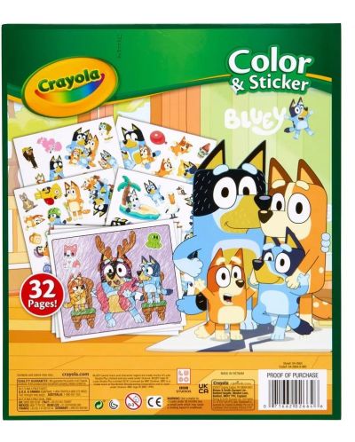 Carte de colorat Crayola Bluey - 50 stickere | Ozone.ro