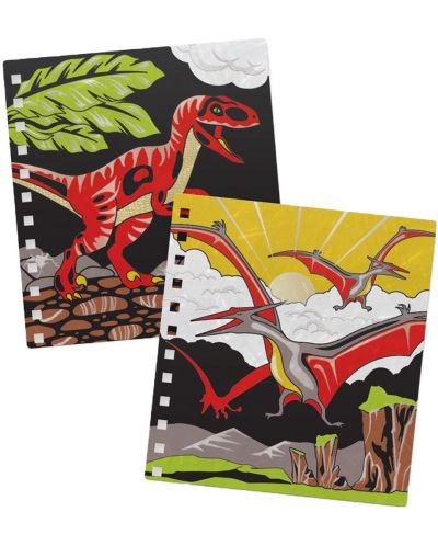 Carte de colorat cu catifea DinosArt - Dinozauri - 3