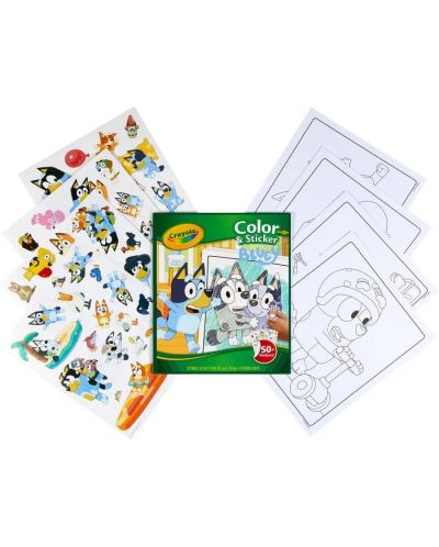 Carte de colorat Crayola Bluey - 50 stickere | Ozone.ro