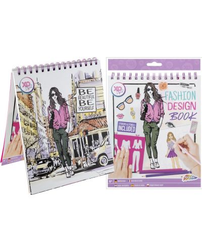 Grafix Fashion Design Book - 36 de foi, 5 șabloane și autocolante  - 3