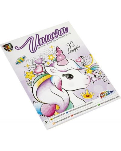 Carte de colorat Grafix - Unicorn, cu autocolante - 1