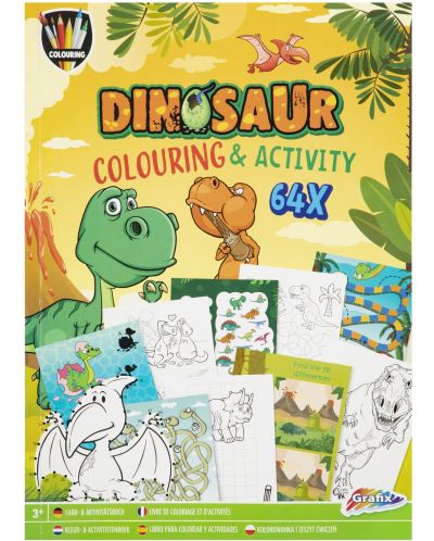 Carte de colorat și activități Grafix - Dinozaur - 1