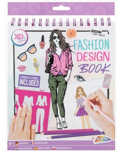 Grafix Fashion Design Book - 36 de foi, 5 șabloane și autocolante  - 1