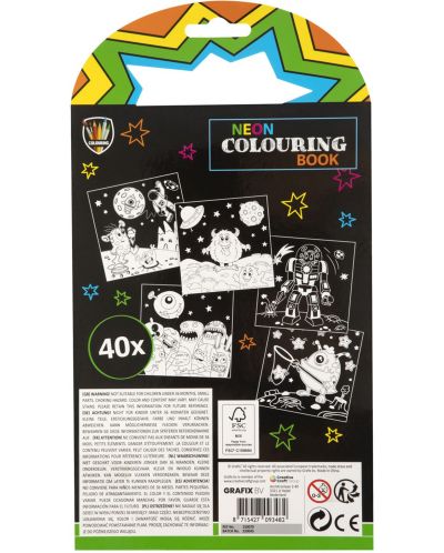 Carte de colorat Grafix - Cu 5 Markere Neon - 2