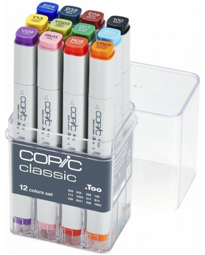 Set de markere Too Copic Classic - Tonuri de bază, 12 culori - 1