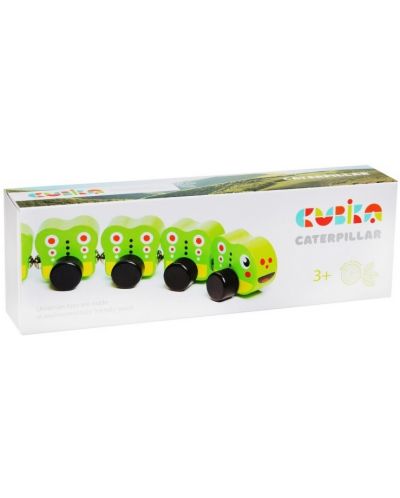 Set de jucării din lemn pe roți Cubika - Caterpillar - 4