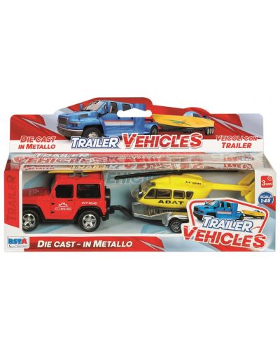 Set RS Toys - Jeep cu barca sau elicopter, 1:48, sortiment - 2