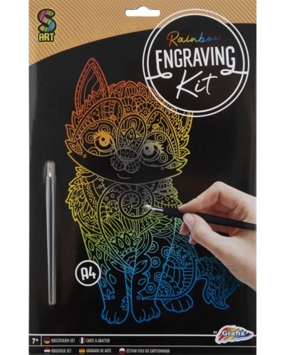 Grafix Premium Scratching Kit - Pisică, A4, argintiu - 1