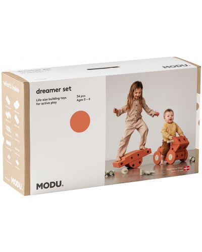 Modu - Set Dreamer, portocaliu copt - verde lapte - 2