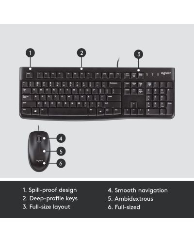 Set mouse si tastatura  Logitech - MK120, negru - 8