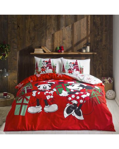 Set de dormitor cu licență TAC - Minnie & Mickey Christmas, 100% bumbac - 1