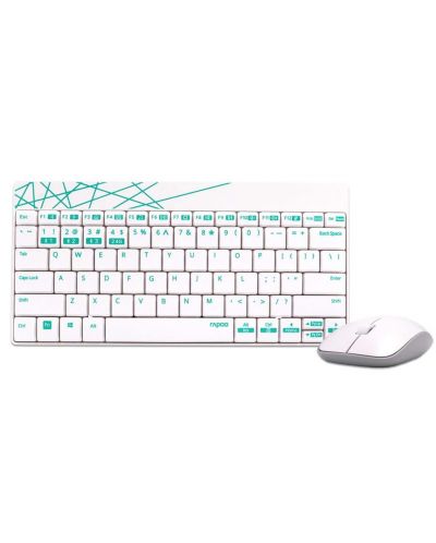 Set tastatura si mouse Rapoo - 8000M, alb - 1