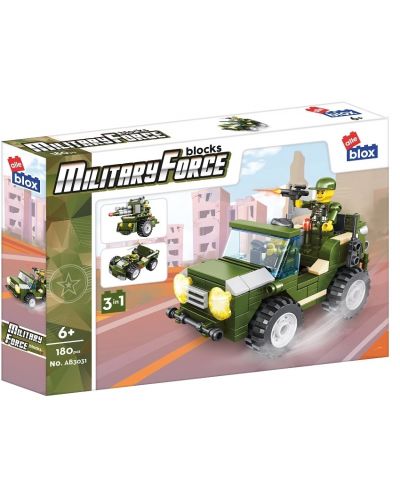 Constructor 3 în 1 Alleblox Military Force - Tanc militar, 180 piese - 1