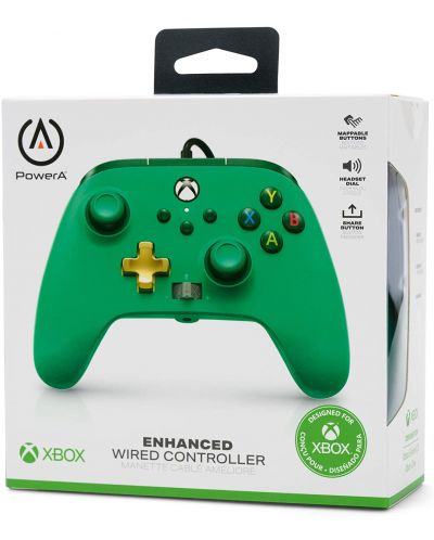 Controller cu fir PowerA - Enhanced, pentru Xbox One/Series X/S, Green - 6