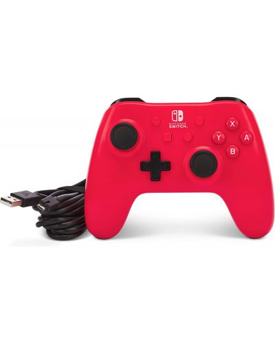Controller PowerA - Enhanced, cu fir, pentru Nintendo Switch, Raspberry Red - 6