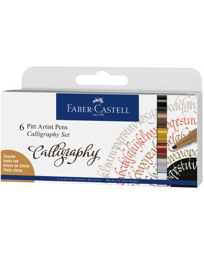 Set markere caligrafice Faber-Castell Pitt Artist - 6 culori - 1