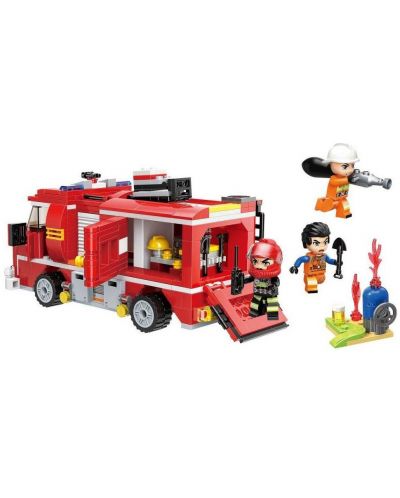 Set constructie Qman Mine City - Camion de pompieri - 2