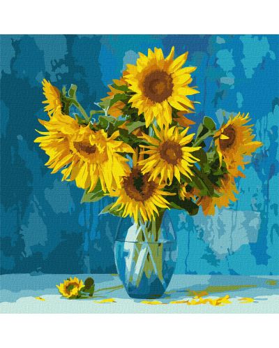 Set de pictură pe numere Ideyka - Flori de soare, 40 x 40 cm - 1