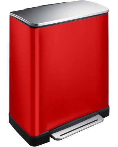 Coș de gunoi pentru colectarea selectivă EKO Europe - E-Cube, 28 + 18 L, roșu - 1