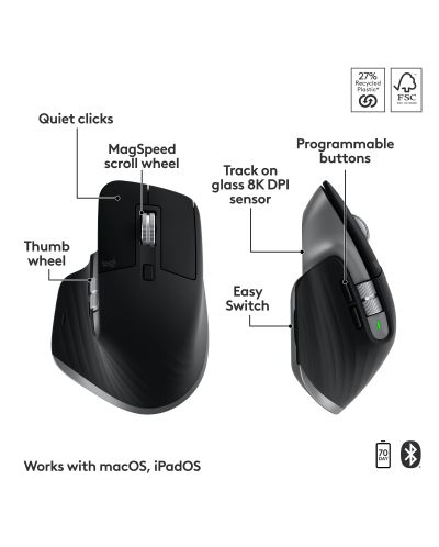 Kit mouse și tastatură Logitech - MX Keys S Combo for Mac