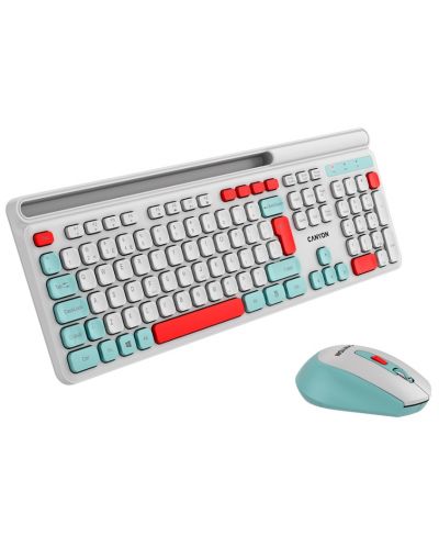 Kit mouse și tastatură  Canyon - CNS-HSETW5WT, wireless, alb - 3