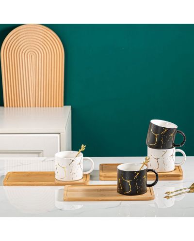 Set pentru bauturi calde Morello - Bamboo White, 250 ml, 3 părți - 3