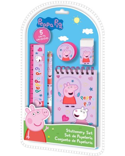Licențiere pentru copii - Set școlar de 5 piese Peppa Pig - 1
