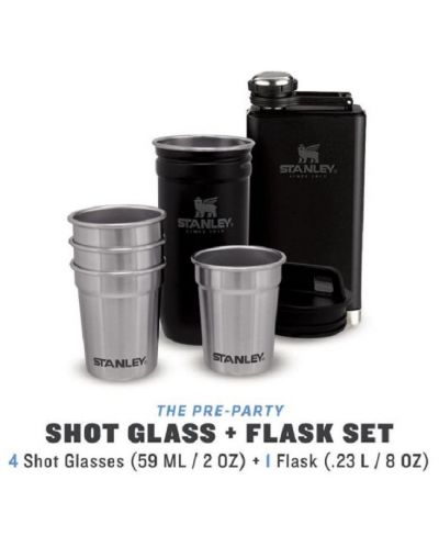 Shot glass set Stanley - Pre-Party, Flask, 4 buc. pahare, negru - 2