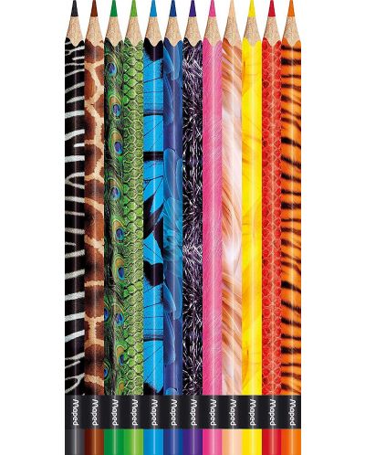 Set creioane colorate Maped Color Peps - Animals, 12 culori - 2