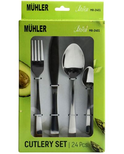 Set de tacâmuri Muhler - Mika MR-2401, 24 de bucăți, argintiu - 2