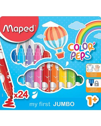 Set carioci jumbo Maped Color Peps - Early Age, 24 culori - 1