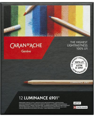 Set de creioane colorate Caran d'Ache Luminance 6901 - 12 culori - 1