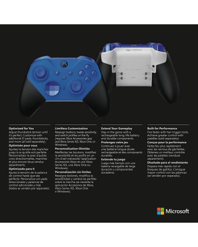 Controller Microsoft - Xbox Elite Wireless Controller, Series 2 Core, albastru - 7
