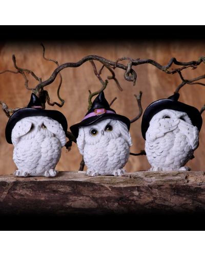 Set de statuete Nemesis Now Adult: Humor - Three Wise Feathered Familiars, 9 cm - 5