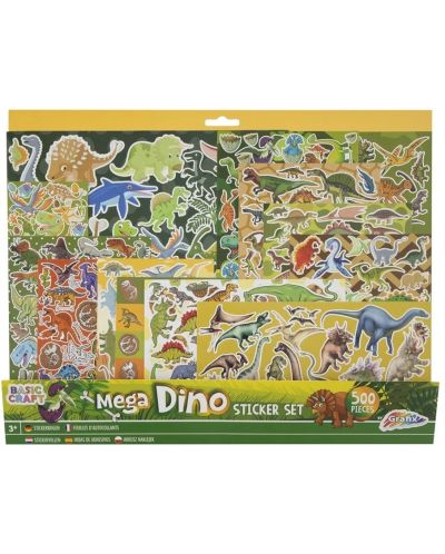 Grafix - Set de autocolante pentru dinozauri, 500 de bucăți - 1
