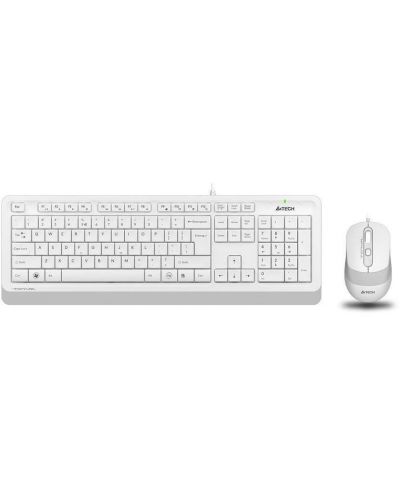 Set tastatură și mouse cu fir A4tech F1010 Fstyler - USB, alb și gri - 1