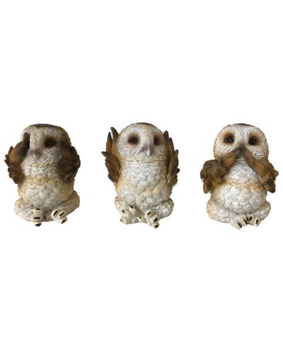 Set de statuete Nemesis Now Adult: Gothic - Three Wise Brown Owls, 7 cm - 1