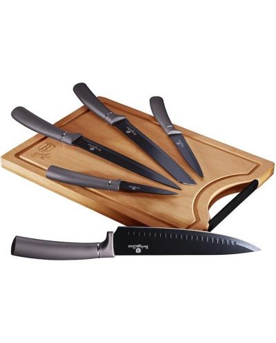 Set cu 5 cuțite și placă de tăiat Berlinger Haus - Metallic Line Carbon Pro Edition - 1