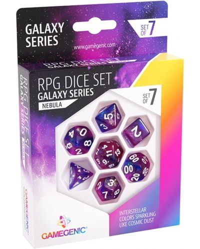 Set de zaruri Gamegenic: Galaxy Series - Nebula, 7 bucăți - 1