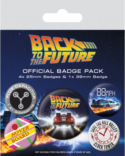 Set insigne Pyramid Movies: Back to the Future - Delorean - 1
