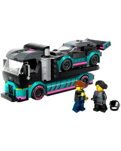 Constructor LEGO City - Mașină de curse și camion de transport auto (60406) - 2