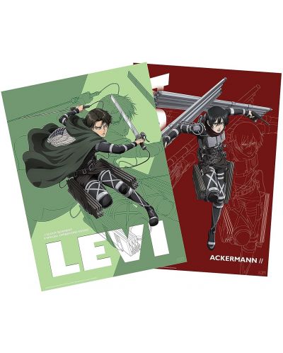Set mini posters GB eye Animation: Attack on Titan - Levi & Mikasa - 1