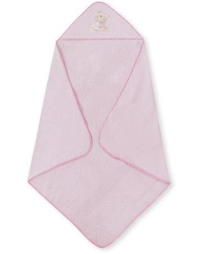 Set de prosoape pentru copii cu pieptene și perie Interbaby - Love you Pink, 100 x 100 cm - 2